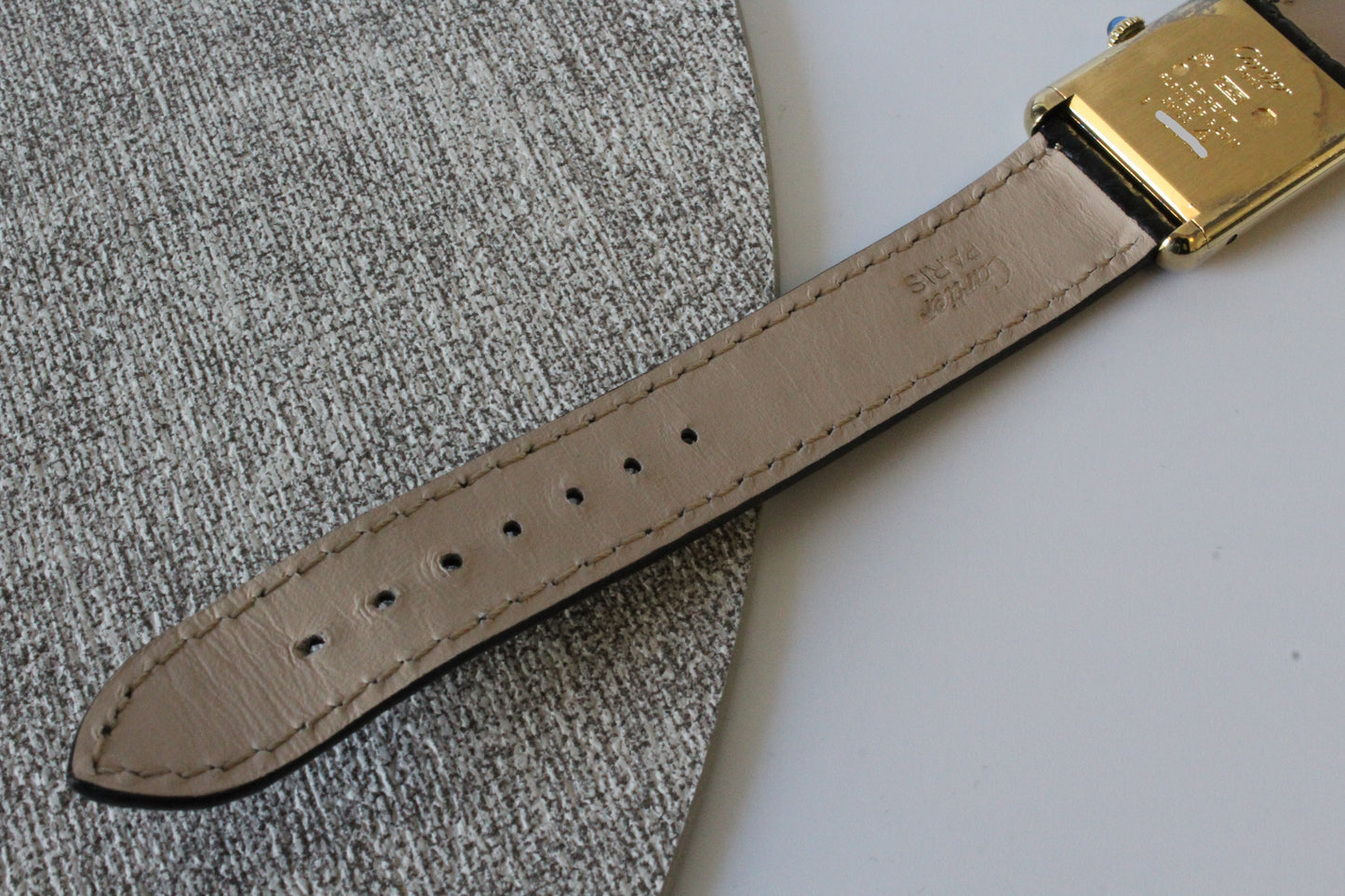 Must de Cartier Tank Vermeil SERVICED mechanisch 925 Silber vergoldet
