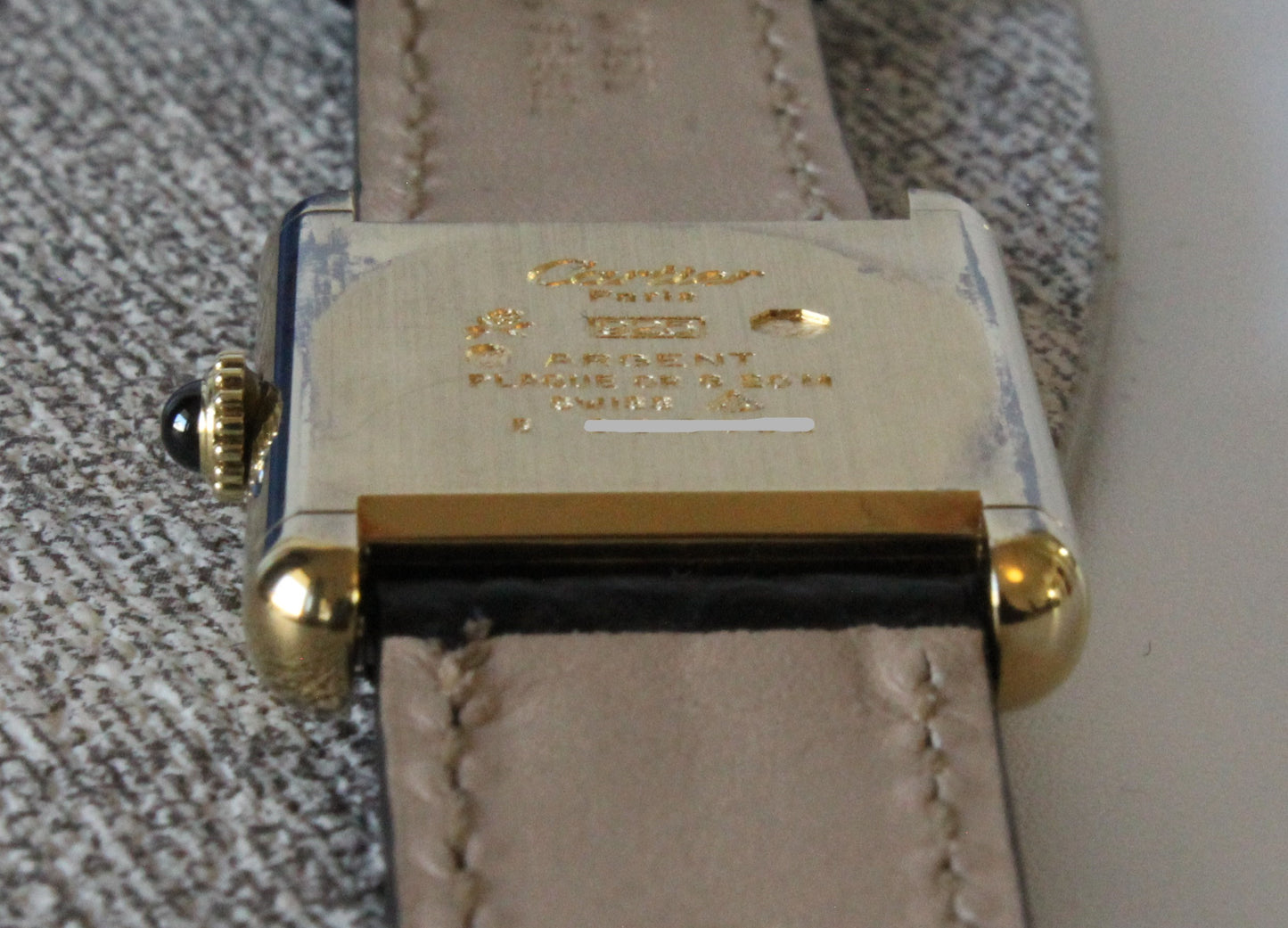 Must de Cartier Tank Vermeil SERVICED mechanisch 925 Silber vergoldet