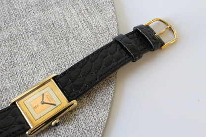 Must de Cartier Tank Vermeil SERVICED mechanisch 925 Silber vergoldet