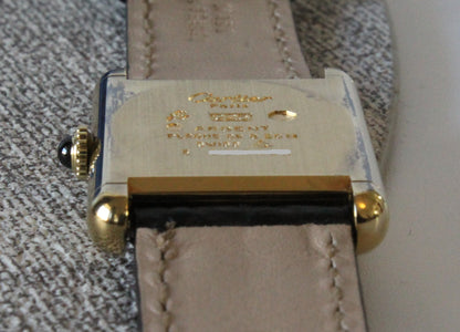 Must de Cartier Tank Vermeil SERVICED mechanisch 925 Silber vergoldet